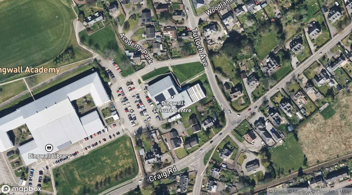 Satellite view of Dingwall Leisure Centre